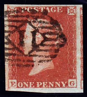 63190 - 1852 1d pl.152 (EG)(SG 8). A fine used example let...