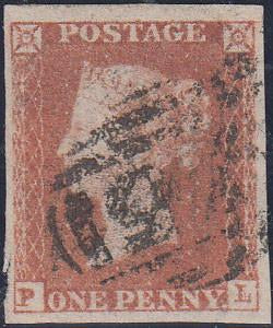 63191 - 1852 die I pl.152(PL)(SG 8). Good used lettered PL...