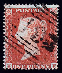 63396 - 1854 1d Die 1 pl.190 (HE)(SG 17). Good to fine use...