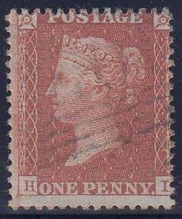 63424 - 1855 die II 1d plate 11 S.C.14 lettered HI (SG 24)...
