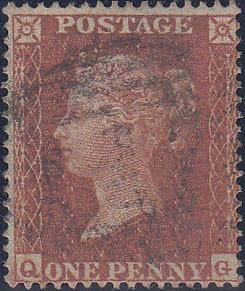 63429 - 1855 die II 1d pl. 9 (QG)S.C.16 (SG 21). Good used...