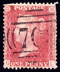 63463 - 1860 1d plate 64 (SG 40). A used example lettered ...