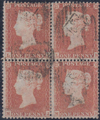 63556 - 1855 DIE 1 Pl. RES 6 S.C. 14 (SG22) USED BLOCK OF FOUR (LJ LK MJ MK). A g...
