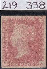 63679 - 1857 DIE 2 1D PLATE 48 WHITE PAPER ERROR IMPERFORATE (SG 38a Spe...