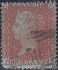 63692 - 1855 DIE 2 PLATE 25(TF) ALPHABET 3 WATERMARK SMALL CROWN 'C7 ABNORMAL'.