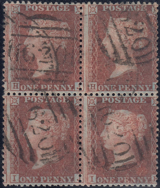 63732 - 1856 DIE II PLATE 36 (SG 29) BLOCK OF FOUR LETTERED HJ HK IK IL. A