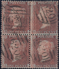 63732 - 1856 DIE II PLATE 36 (SG 29) BLOCK OF FOUR LETTERED HJ HK IK IL. A
