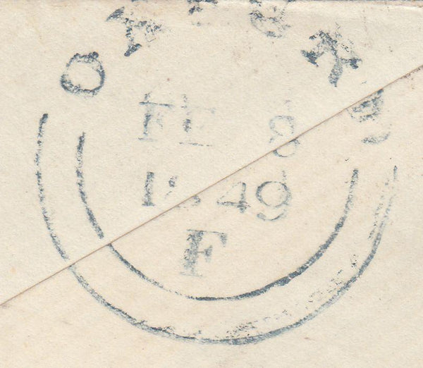 64174 - Pl. 84(RC)(SG8) ON COVER. 1849 envelope Oxford to London wi...