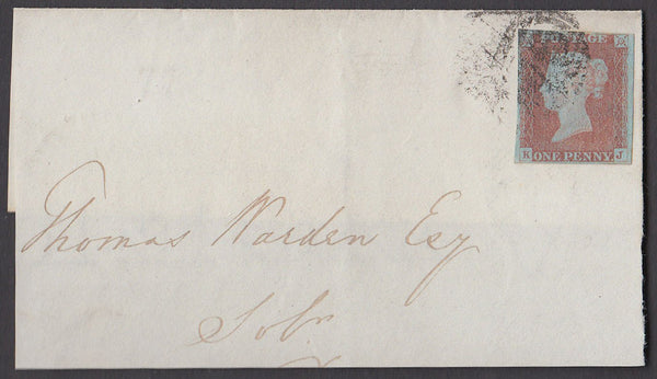 64191 - Pl.68(KJ)(SG8). 1847 large piece with 1d imperf pl...