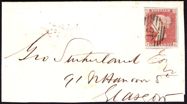 64213 - PLATE161 (FG)(SG8). 1853 large piece London to Gla...