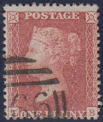 64271 - Pl. 42(LB)(SG29). Good used 1856 1d pl. 42 red-brown on blued paper (SG29)