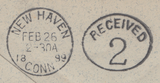 64853 - 1899 TRANSATLANTIC MAIL. Envelope Paignton to Conn...
