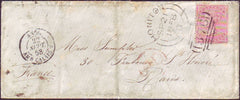 64862 - HONITON SIDEWAYS DUPLEX ON COVER TO FRANCE/4D (SG66).