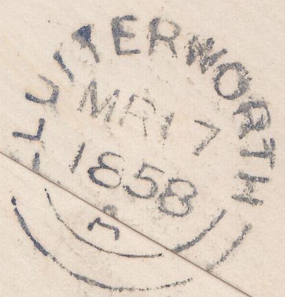64907 - 1858 LEICS/'CLAYBROOK' UDC. Envelope with letter used l...