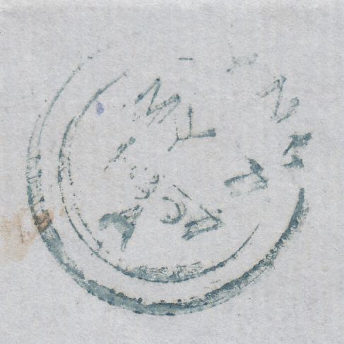 64941 - 1857 DIE II 1D PL. 43 (AD AE BD BE) (SPEC C9(3) TRANSITIONAL BLOCK OF FOUR ON COVER ...