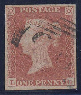 65016 - Pl.164(LG)(SG8). 1852 1d pl. 164 lettered LG, fine...