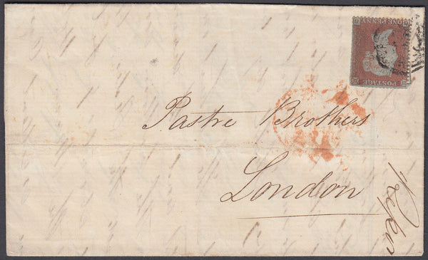 65275 - 1853 wrapper to London with SG17 pl.173 lettered G...