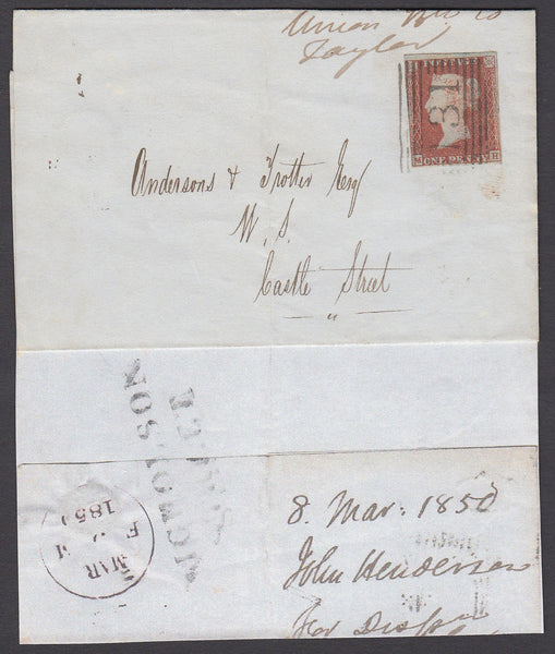 65340 - Pl.88 (SG8)(MH). 1850 wrapper used locally in Edin...