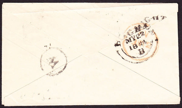 65608 - SUSSEX. 1844 1d pink envelope Brighton to London c...