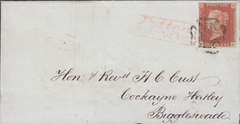 65779 - 1843 BEDS/'POTTON PENNY POST' (BE228). Part wrapper Potton to Bigglesw...