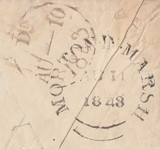 65801 -  1843 1D PINK ENVELOPE/LONDON NUMBER "6" IN MALTESE CROSS. A g...