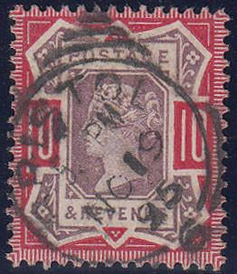 65987 - 1890 10d Jubilee (SG 210). Good to fine used cance...