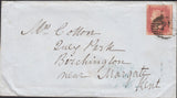 66150 - 1857 DIE 2 1D PL.49 TRANSITIONAL PAPER (DI)(SPEC C9) ON COVER.