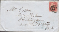 66150 - 1857 DIE 2 1D PL.49 TRANSITIONAL PAPER (DI)(SPEC C9) ON COVER.
