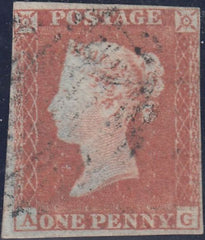 66246 1852 1D PL.147 (SG9)(AG)/MISSING IMPRIMATUR LETTERING. Good used 1852 1d pl.147