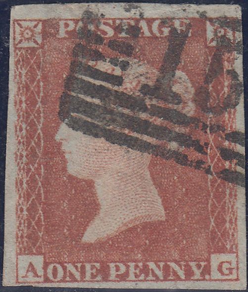 66259 -  PL.152(AG)(SG8)/MISSING IMPRIMATUR LETTERING. Fine used 1852 1d pl. 152 lettered AG-...