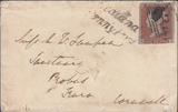 66293 1846 MAIL BRISTOL TO TRURO WITH 'Redland/Penny Post' HAND STAMP (BS159).
