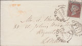 66294 - BRISTOL REDLAND UDC. 1856 envelope Bristol to London with 1d star tied...