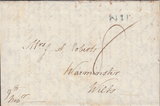 66514 1829 MAIL BRISTOL TO WARMINSTER WITH 'BRISTOL/PY. POST/NO 8 1829' HAND STAMP (BS146).