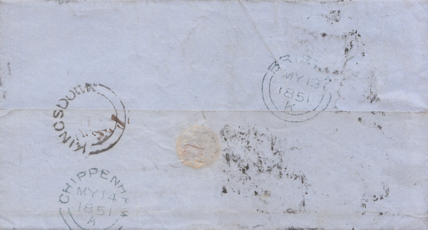 66530 - BRISTOL KINGSDOWN UDC. 1851 letter Bristol to Chippenham with fo...