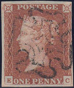 66771 - 1842 1d pl.27(EC)(SG8). Good used lettered EC, vgl...