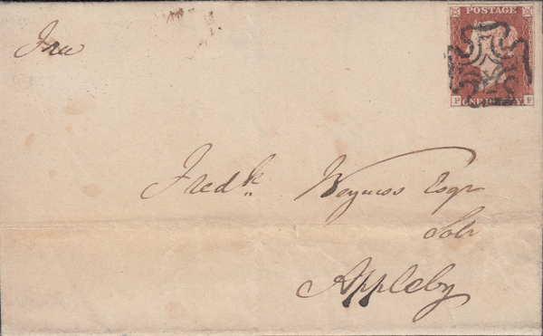 66818 - 1842 LONDON MALTESE CROSS ON COVER/PL.20(PF)(SG8). Fine letter Cheapside
