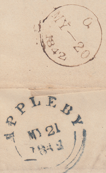 66818 - 1842 LONDON MALTESE CROSS ON COVER/PL.20(PF)(SG8). Fine letter Cheapside