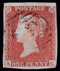 66843 - 1853 1d pl.161(AG)(SG 8). Good used lettered AG, f...