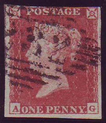 66850 - 1853 1d pl.162(AG) (SG 8). Good used lettered AG, f...