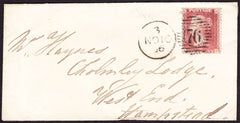 66986 - 1856 envelope used locally in London with Die 2 1d...
