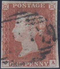 67036 - PL.41 (JA)(SG8). 1843 1d pl.41 good used four marg...