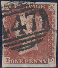 67050 - 1843 1d pl.41 (PD). Good used lettered PD with lar...