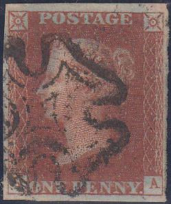 67053 - PL.41 (QA)(SG8). 1843 1d pl.41 good used lettered ...