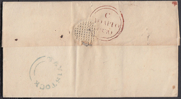 67186 - 1830 DEVON/'TAVISTOCK' UDC (DN1327). Wrapper Tavistock to London with good ...