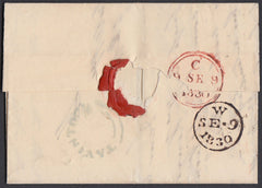 67188 - DEVON. 1830 wrapper Tavistock to London re-directe...