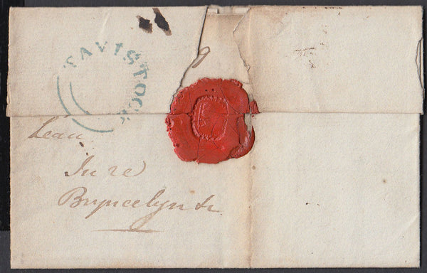 67197 - DEVON. 1829 wrapper Tavistock to North Wales dated...