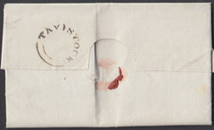67203 - DEVON. 1833 entire with enclosed receipt with embo...