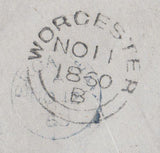 67222 - 1860 'MISSENT TO WORCESTER' (WO929). Envelope Birmingham to Broadwa...