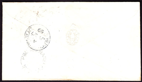 67244 - 1859 envelope London to Herts with SG40 pl.36 lett...