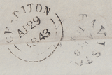 67313 - 1843 TAVISTOCK MALTESE CROSS/Pl.27 (SG8)(JF). Letter